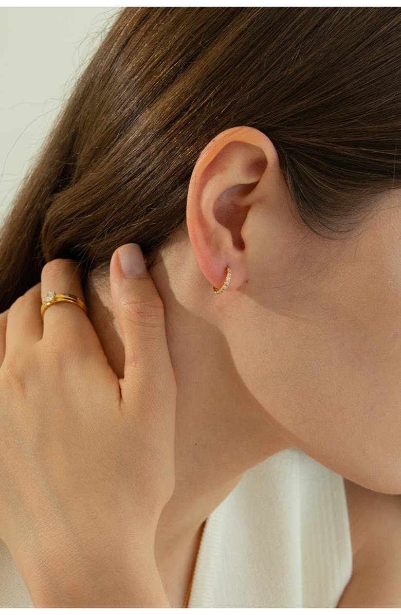 Bearfruit Jewelry Sterling Silver 18k Gold Plated Miranda Earrings Modern Trendy Style, Alternate, color, Gold