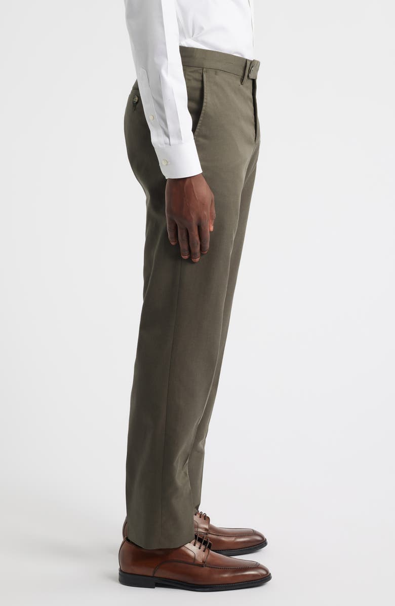Berle Trim Fit Flat Front Lyocell & Cotton Twill Chinos, Alternate, color, Olive