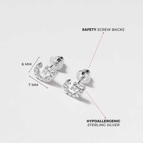 Shop In Season Jewelry Cubic Zirconia Letter Initial Earrings In Letter G
