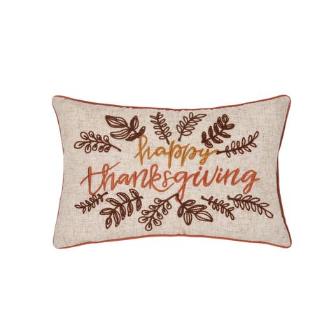 Happy Thanksgiving Polyester Accent Pillow, 14" x 22"