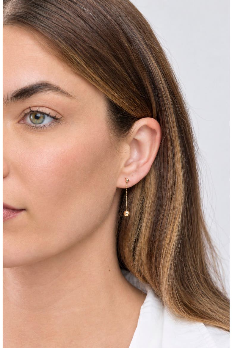 14k Gold Ball Drop Earrings, Alternate, color, 14K YELLOW GOLD