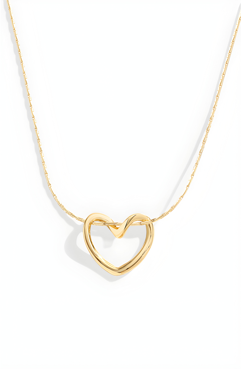 Mint & Lily Open Heart Necklace, Main, color, Gold