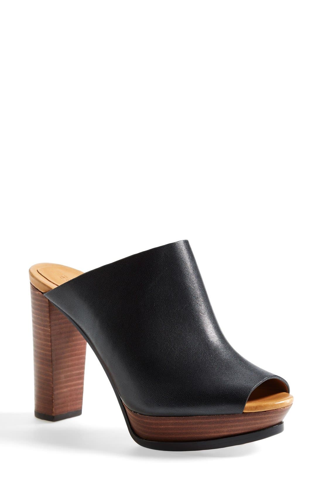'Alex' Platform Mule, Main, color, BLACK