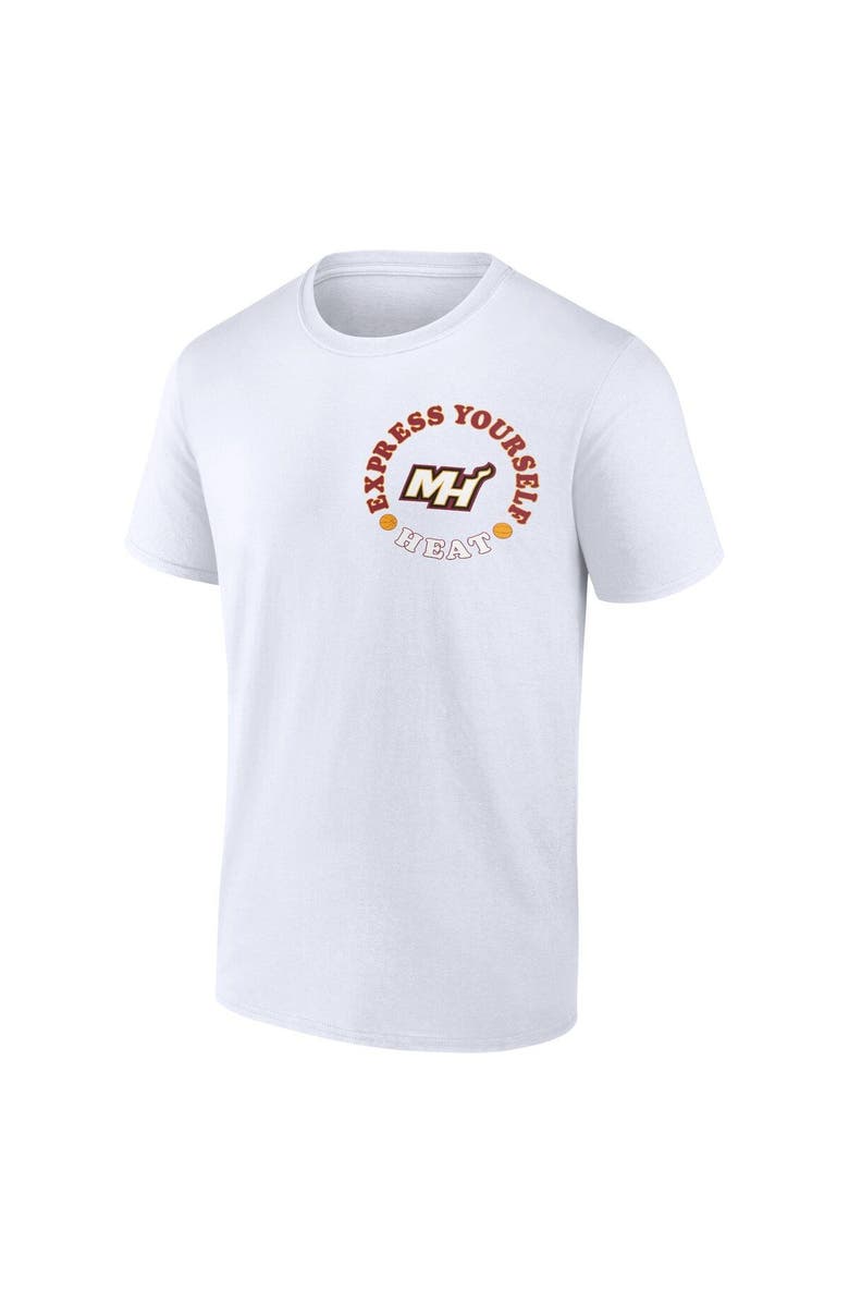 FANATICS Men's Fanatics Branded White Miami Heat Street Collective T-Shirt, Alternate, color, White