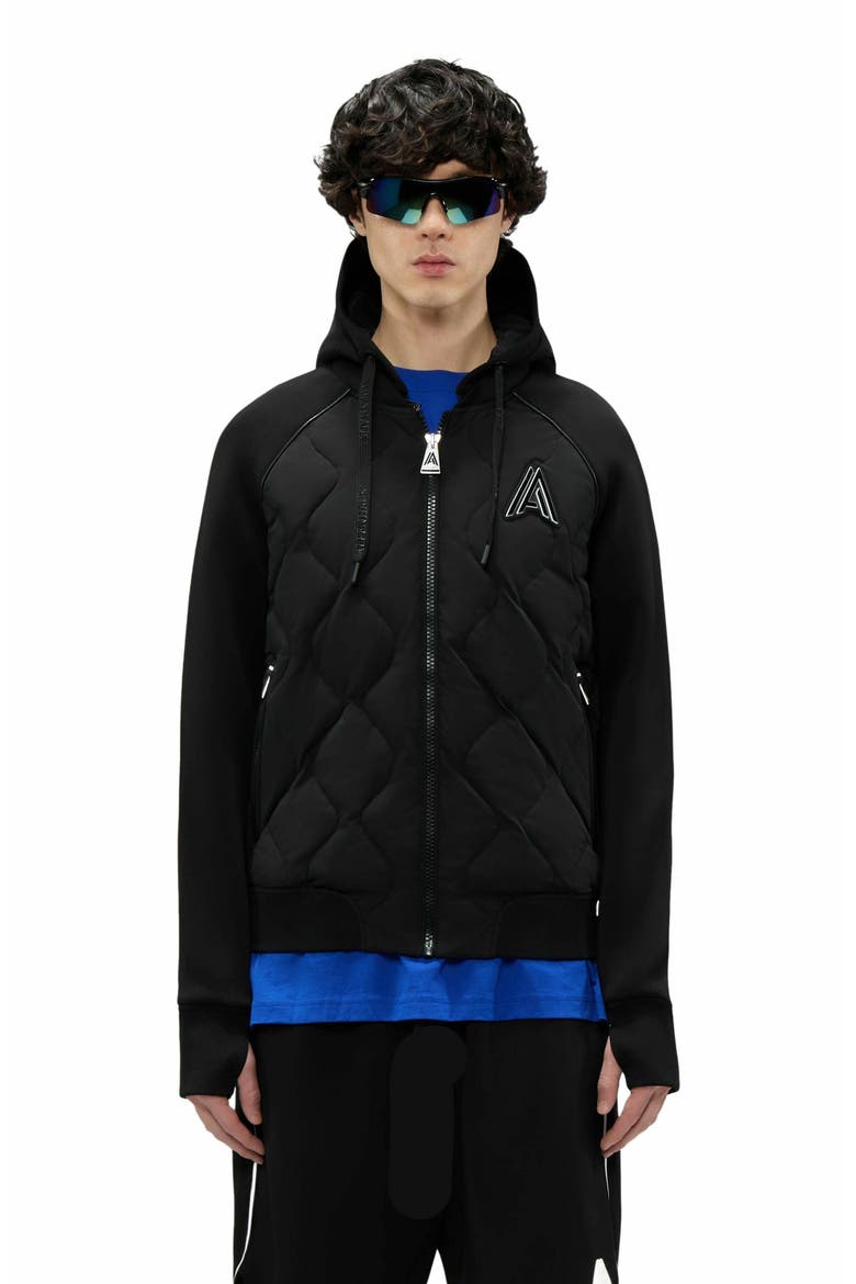 Men's Bornant Hybrid Insulated Bomber Jacket with Removable Hood, Main, color, Black