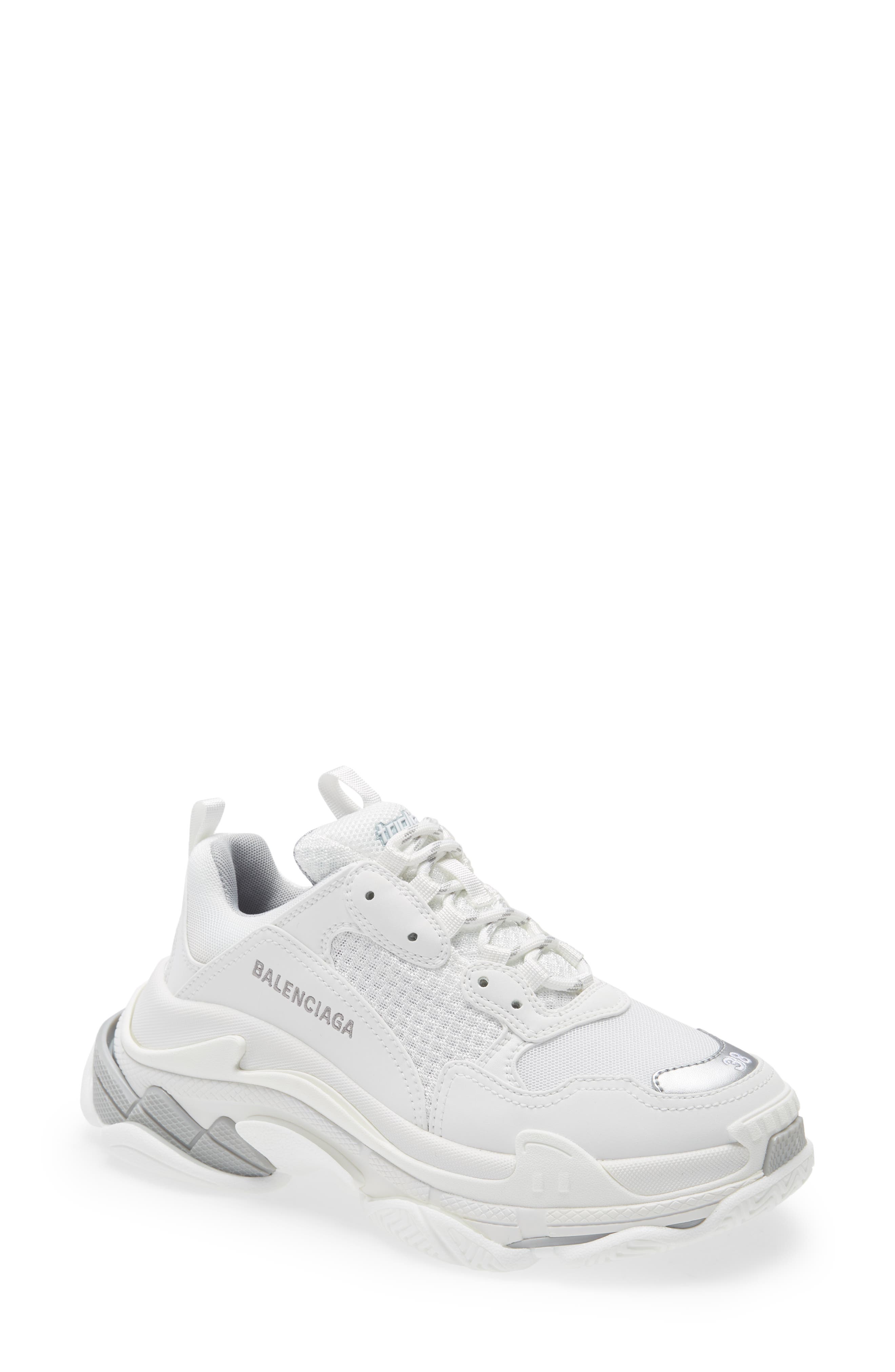 Triple S Low Top Sneaker, Main, color, WHITE/ METAL GREY