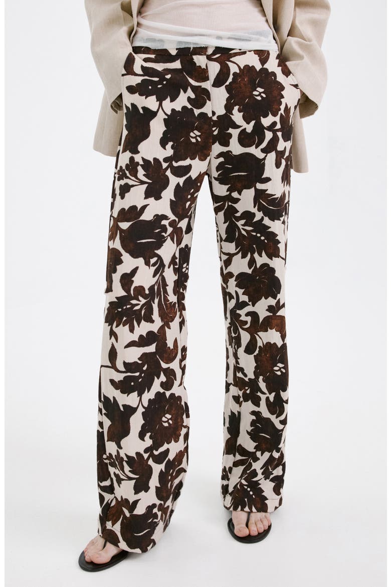 Floral Pants, Main, color, BROWN