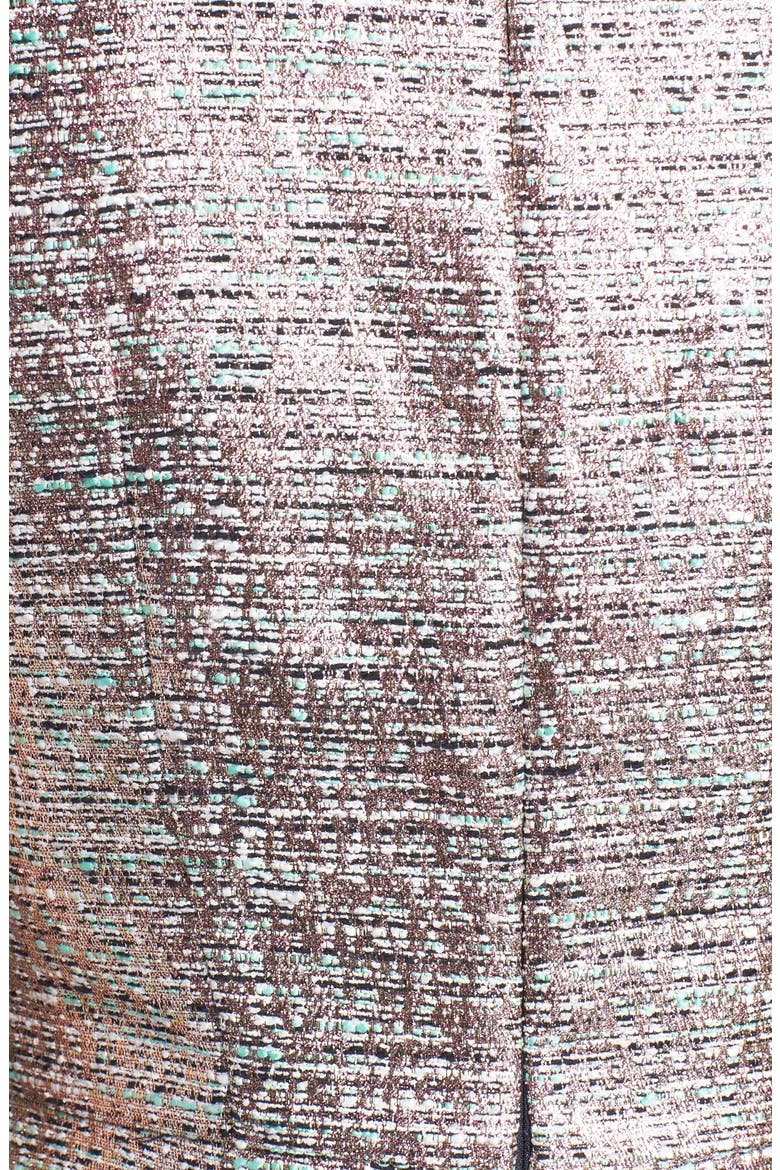 'Sunlight Summer' Metallic Tweed Fit & Flare Dress, Alternate, color, BLUE COMBO