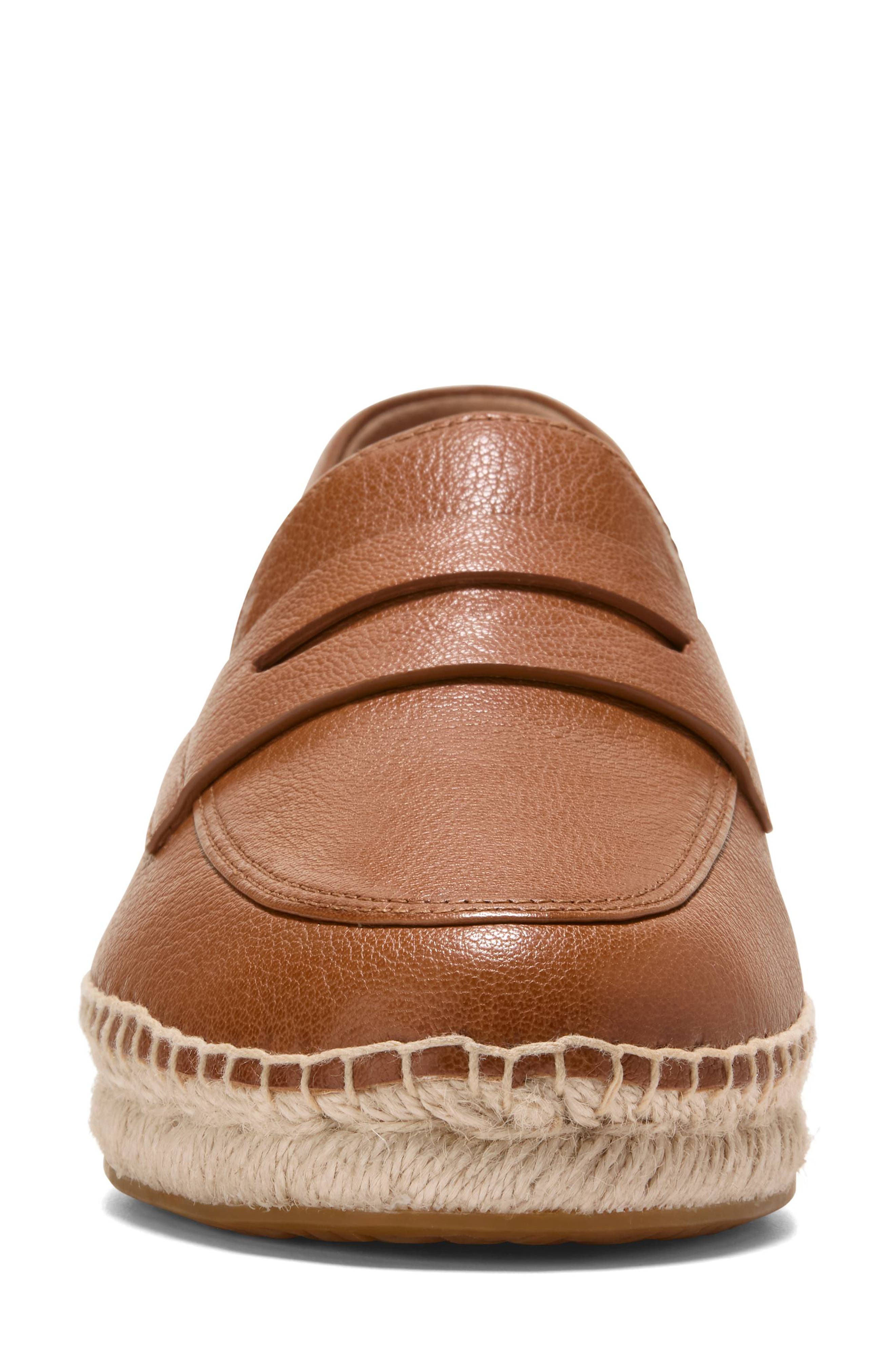 Livvy Espadrille Penny Loafer, Alternate, color, BRITISH TAN LEATHER
