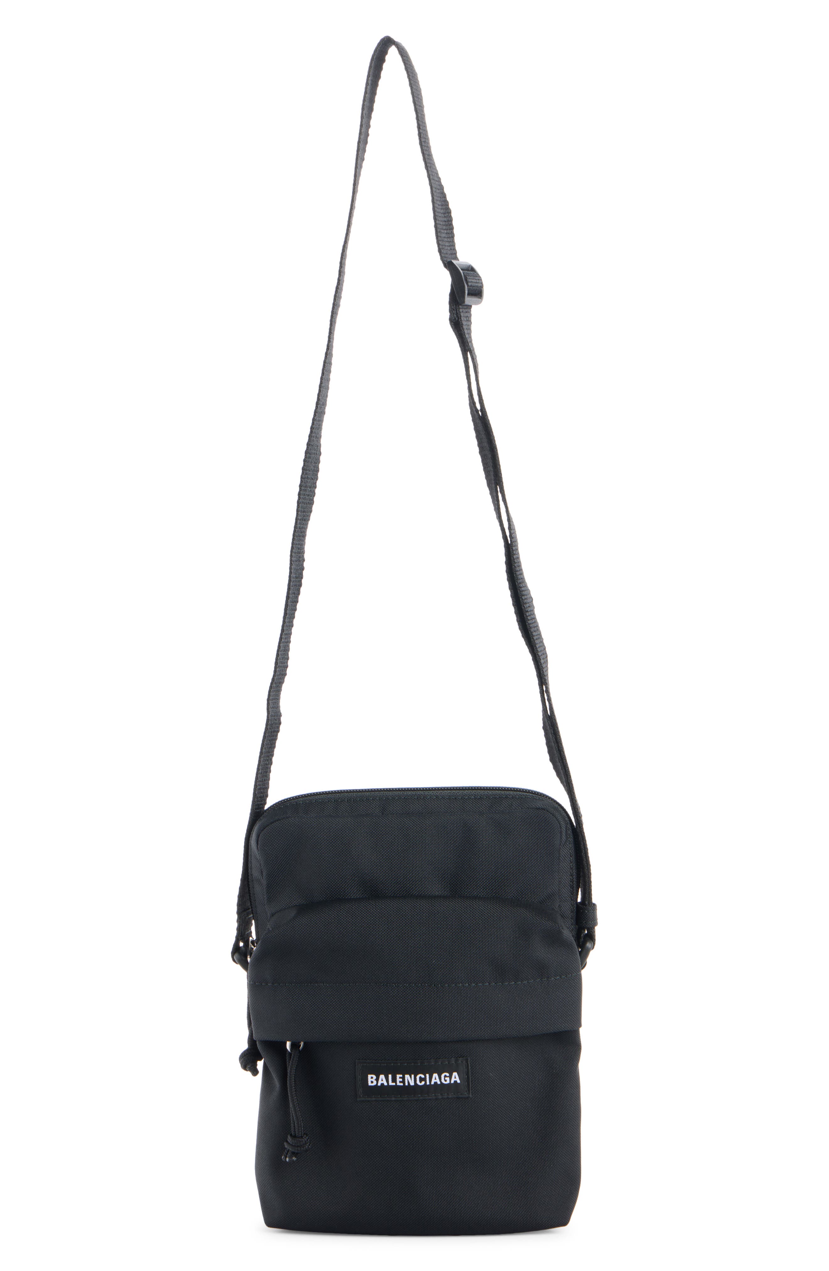 Balenciaga Explorer Canvas Crossbody Pouch, Alternate, color, 1000 Black