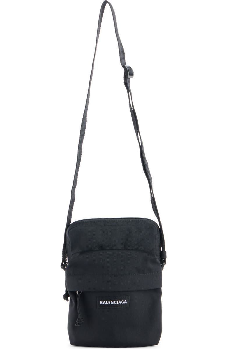 Balenciaga Explorer Canvas Crossbody Pouch, Alternate, color, 1000 Black