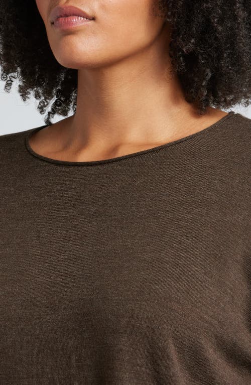 Eileen Fisher Jewel Neck Wool Sweater In Wren