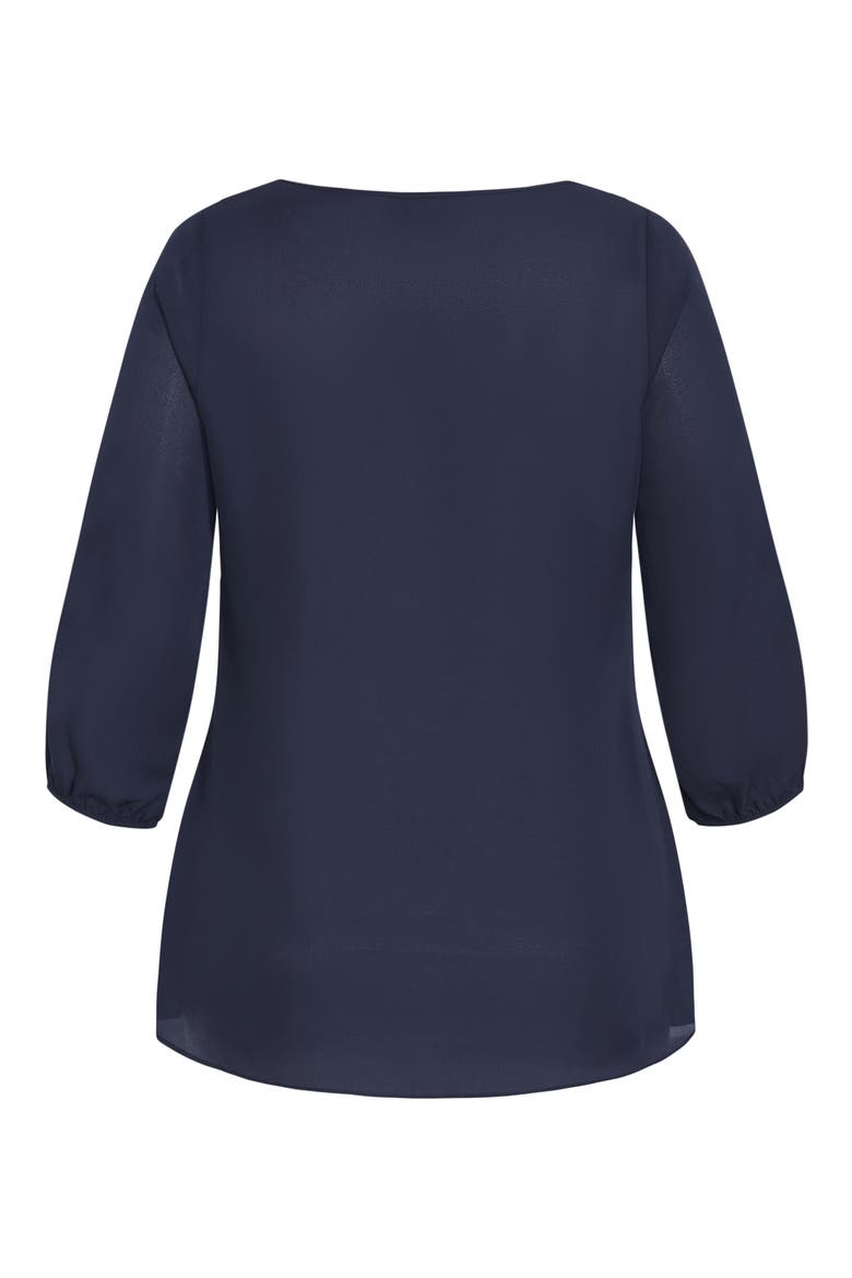 Florrie Zip Flutter Sleeve Top, Alternate, color, NAVY