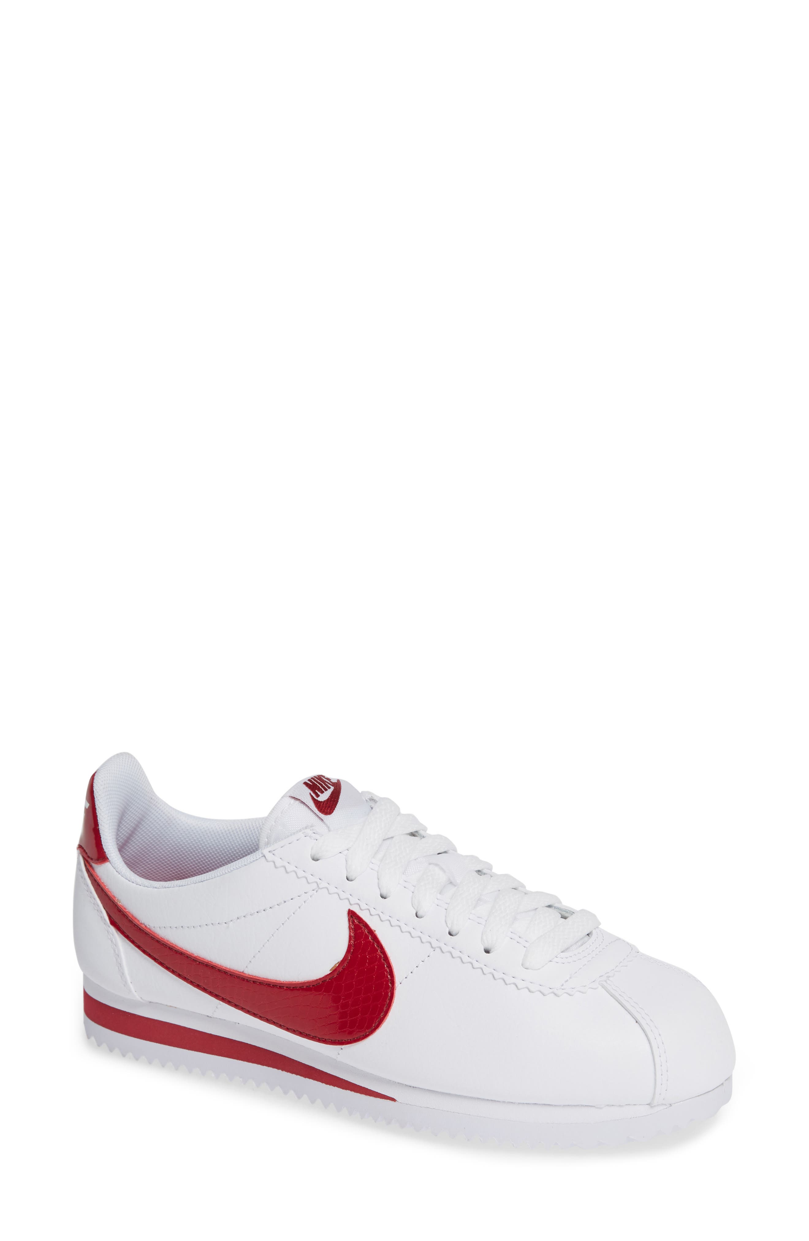 Classic Cortez Sneaker, Main, color, WHITE/ RED CRUSH