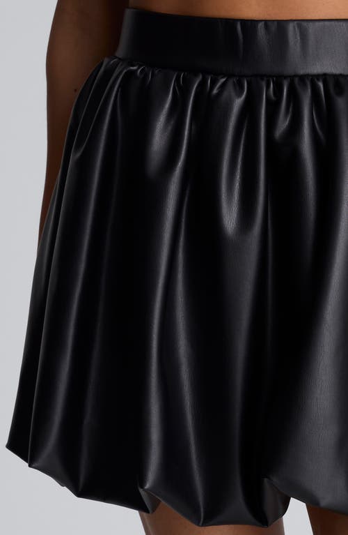 Kenneth Cole Faux Leather Pull On Bubble Mini Skirt In Blue