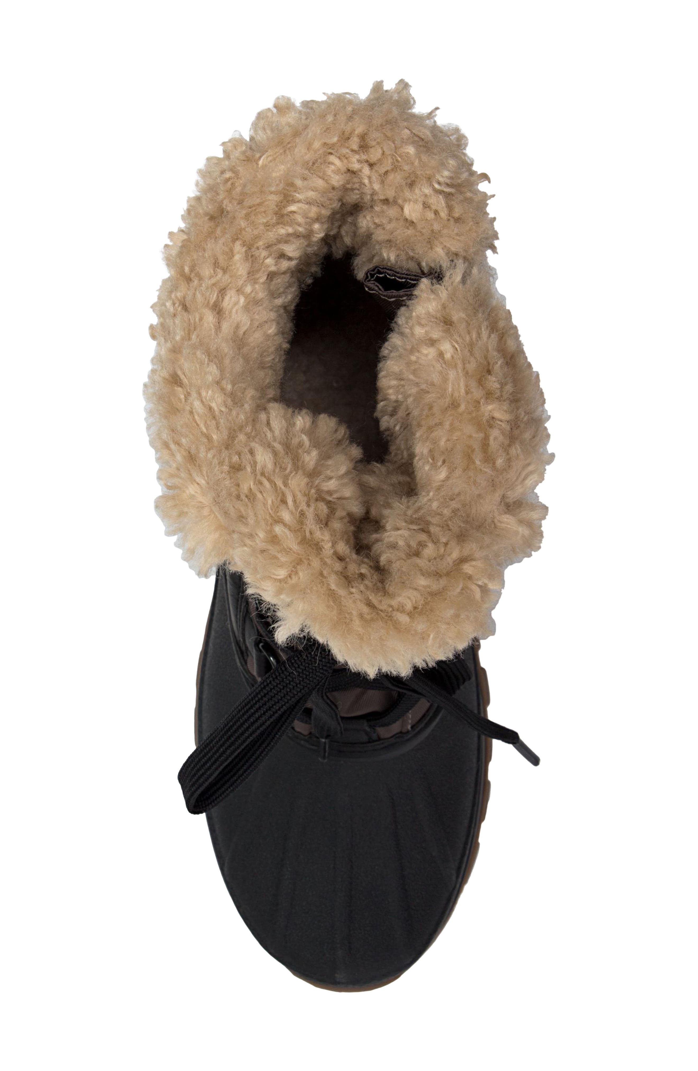 Fury Waterproof Boot with Faux Fur Trim, Alternate, color, BLACK