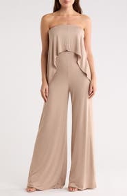 GO COUTURE Strapless Popover Jumpsuit