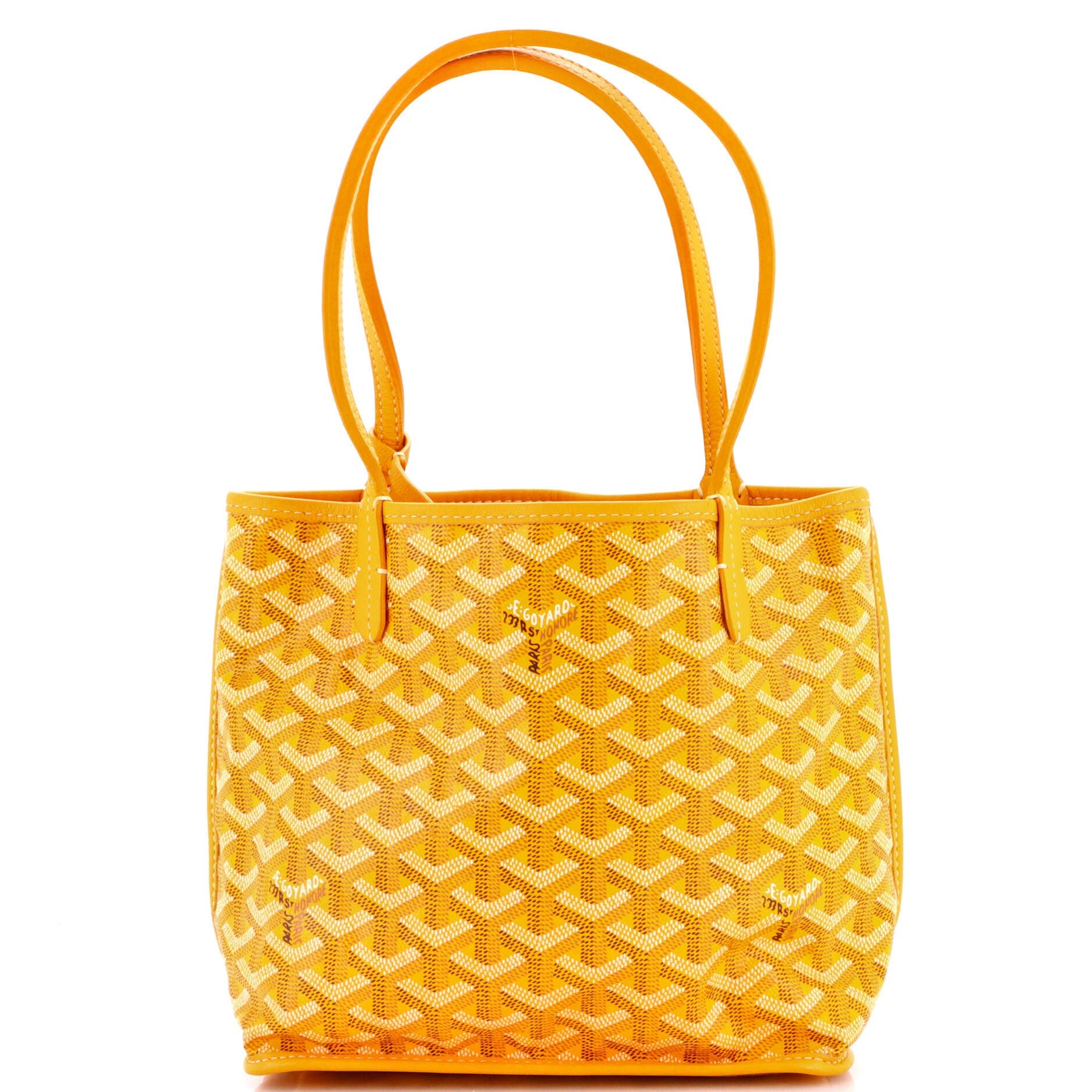 Pre-Owned Goyard Anjou Reversible Tote Coated Canvas Mini, Main, color, Yellow