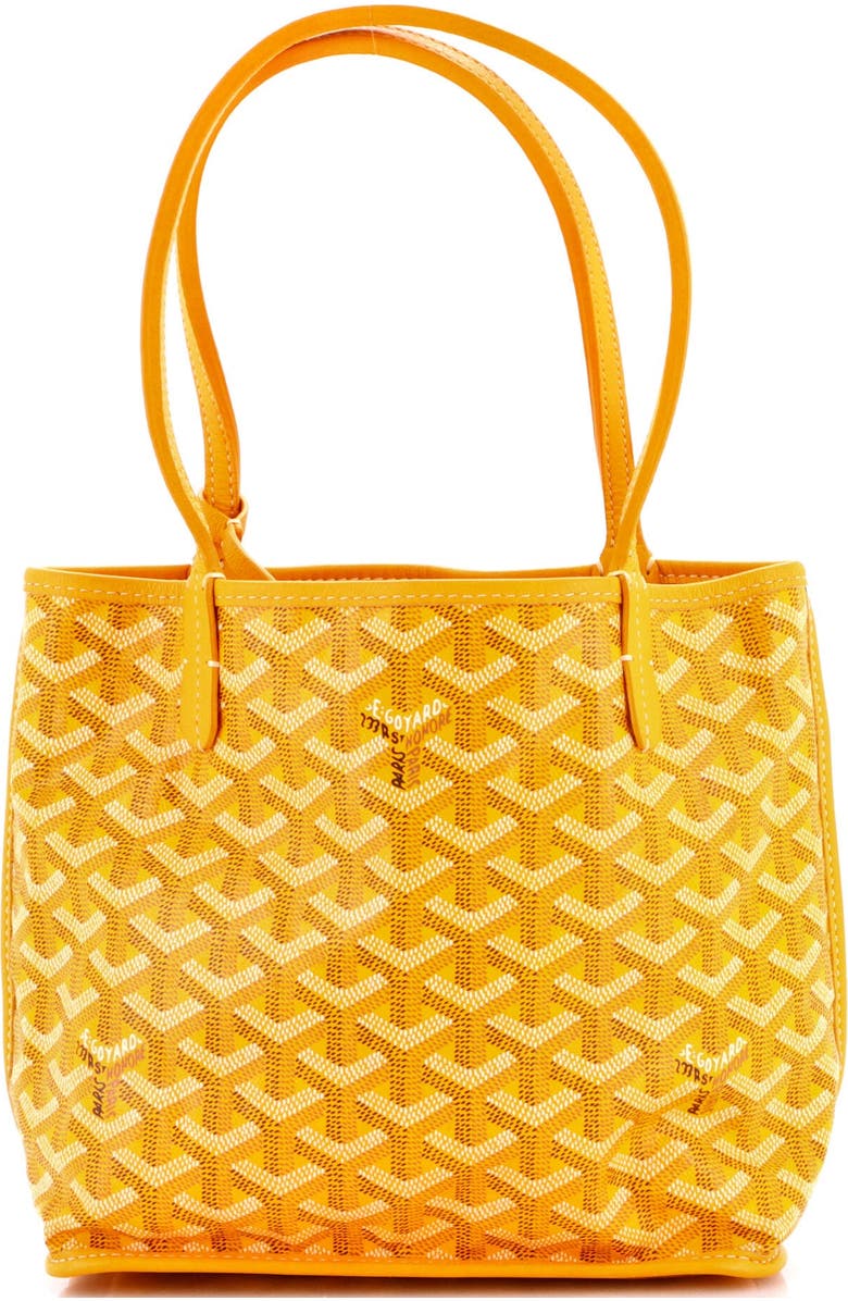 Pre-Owned Goyard Anjou Reversible Tote Coated Canvas Mini, Main, color, Yellow