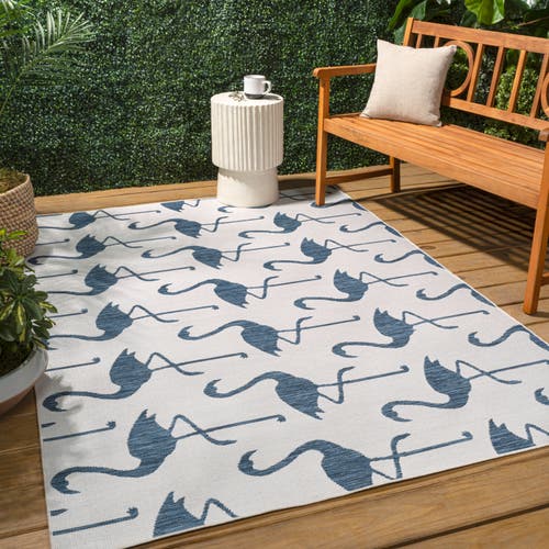 Jonathan Y Liana Casual Coastal Flamingos Two-tone Indoor/outdoor Area Rug