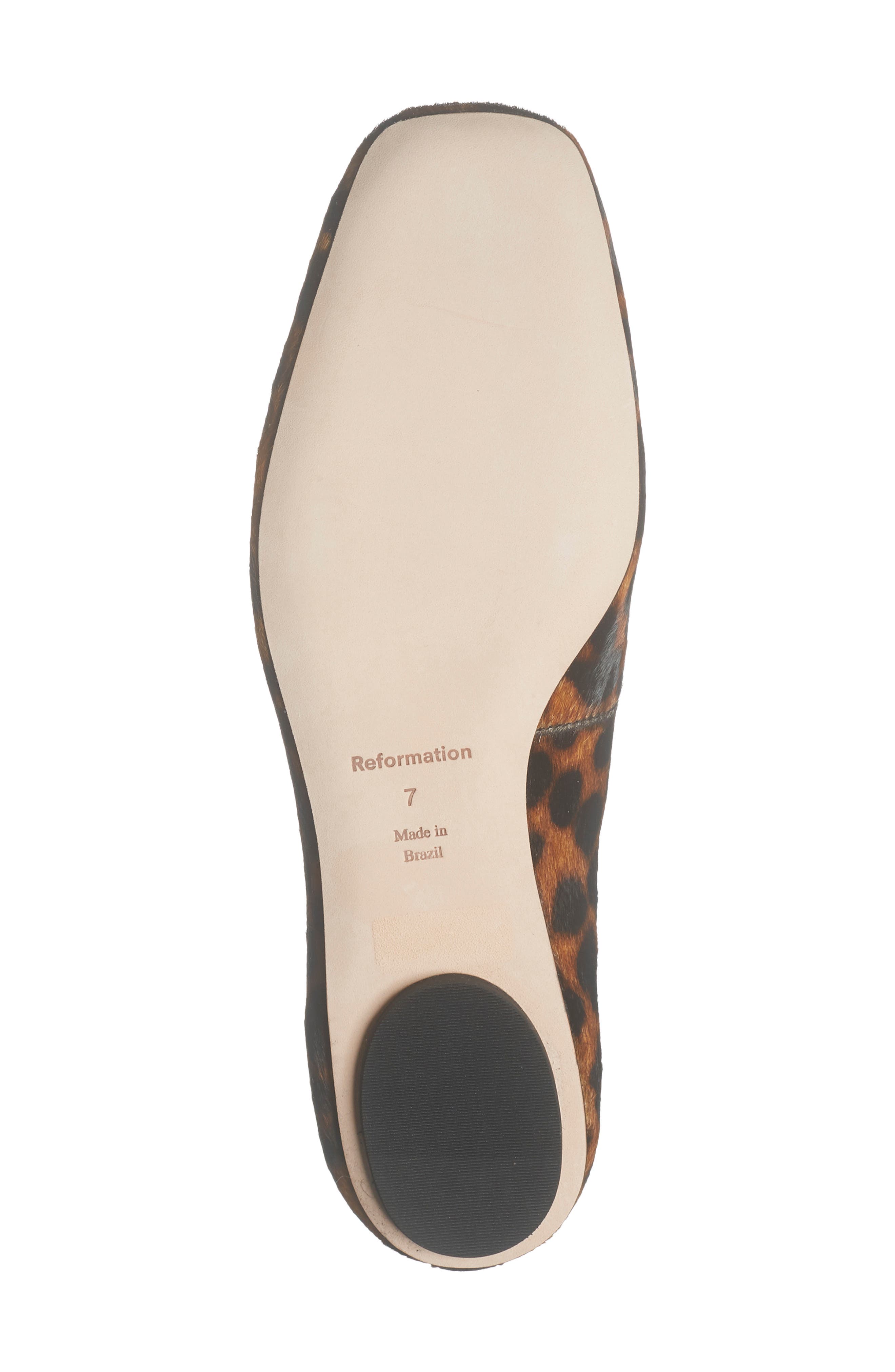 Reformation Prudence Ballet Flat, Alternate, color, Leopard Haircalf