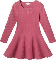Andy & Evan Kids' Rib Knit Henley Dress