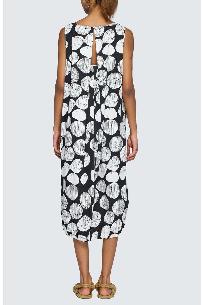 Selenea Printed Balloon Dress, Alternate, color, Black Print