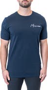 Maceoo Siganture Nayblue Logo Embroidered Stretch Cotton T-Shirt