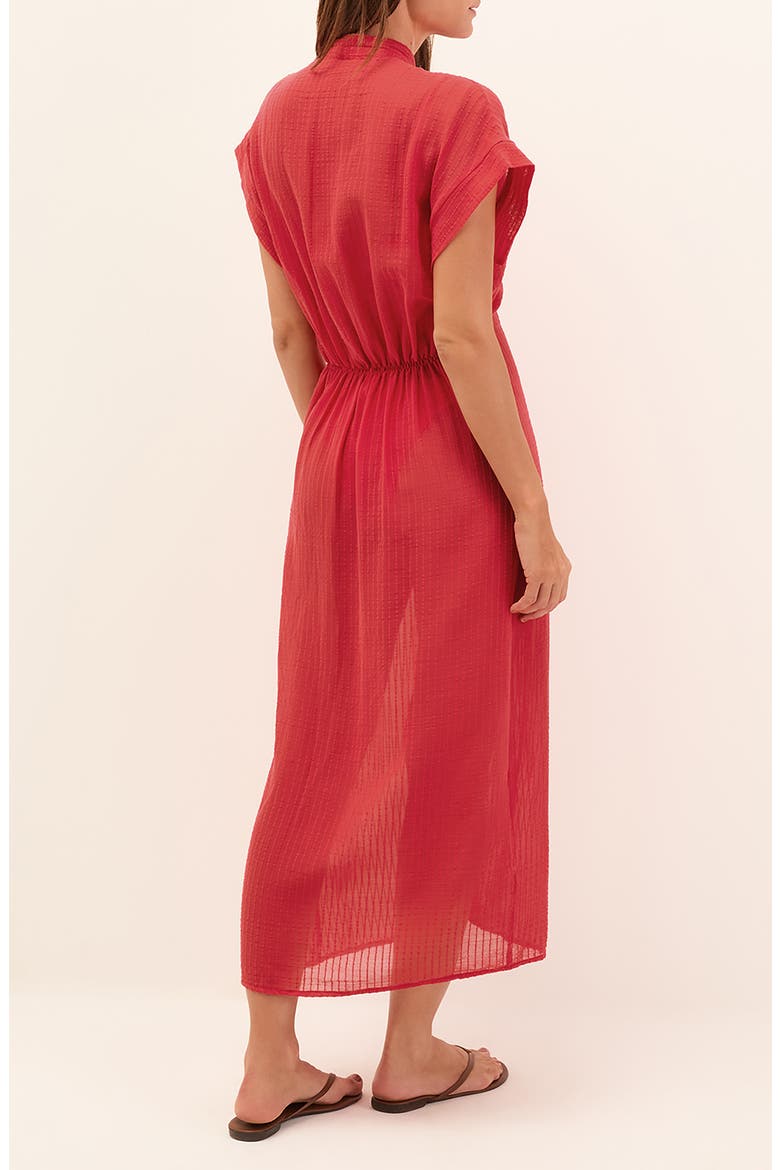 Fuji Cover-Up Midi Dress, Alternate, color, RED