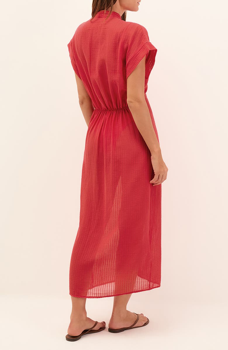 ViX Paula Hermanny Fuji Cover-Up Midi Dress, Alternate, color, Red