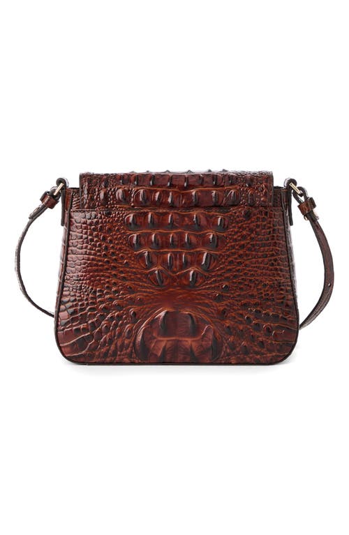 Brahmin Gianna Croc Embossed Leather Crossbody Bag In Burgundy