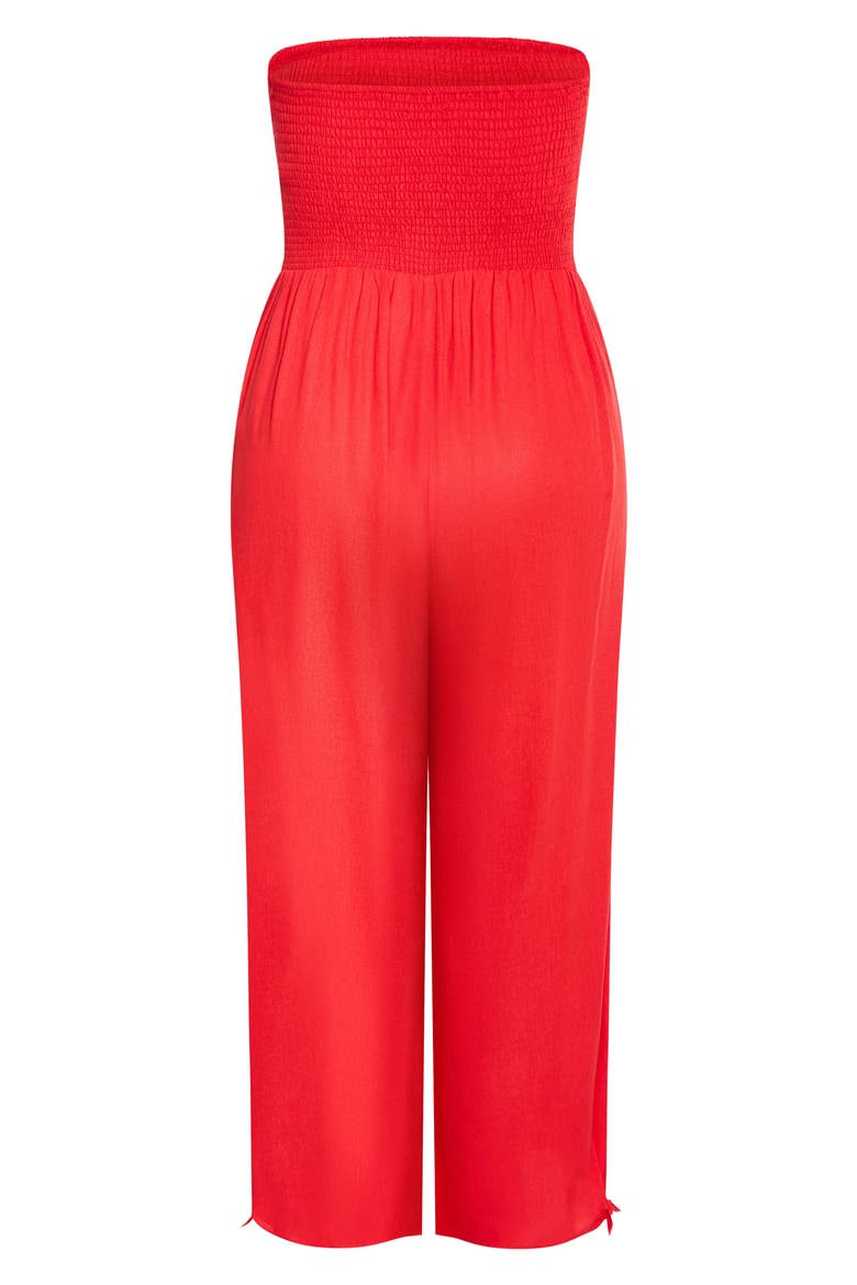 Ally Smocked Strapless Wide Leg Jumpsuit, Alternate, color, TIGERLILLY