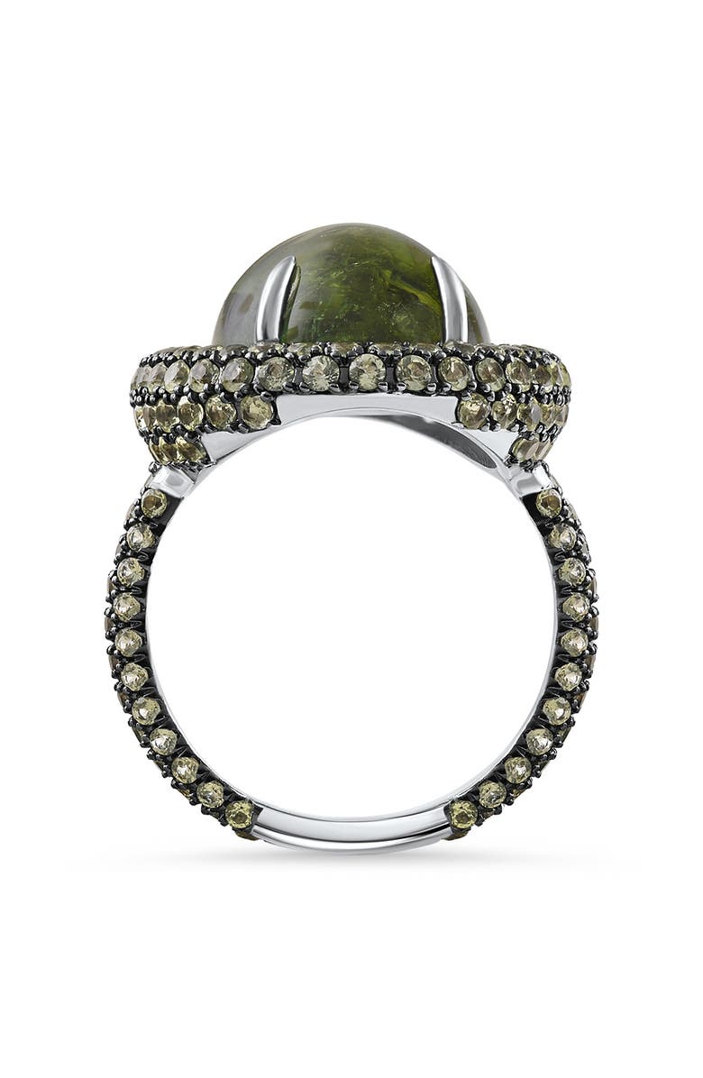 Bliss Diamond 12.21Ct Peridot & Green Tourmaline Heirloom Ring 14k Gold, Alternate, color, 14K White Gold