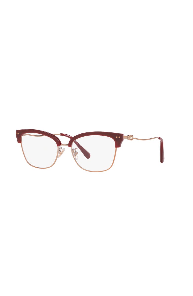 COACH 53mm Square optical glasses, Main, color, Brown