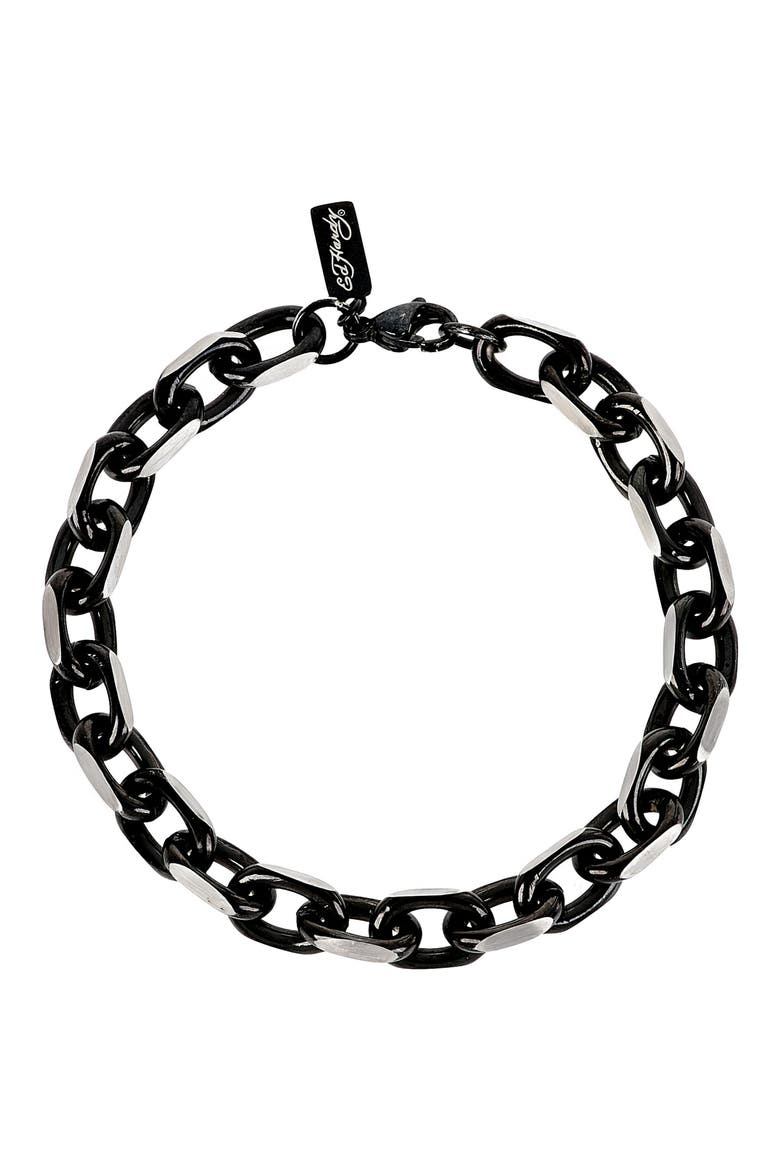 Men's Rolo Chain Bracelet, Main, color, BLACK