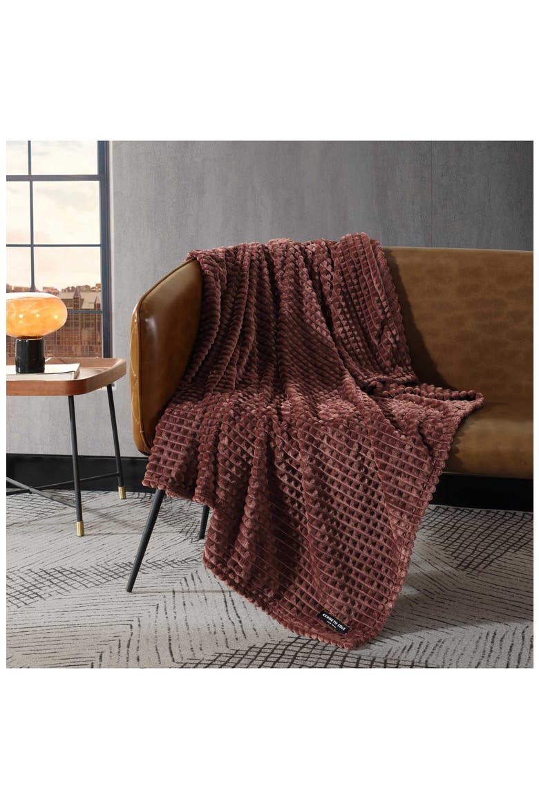 Solid Textured Plush Throw, Alternate, color, DARK RED