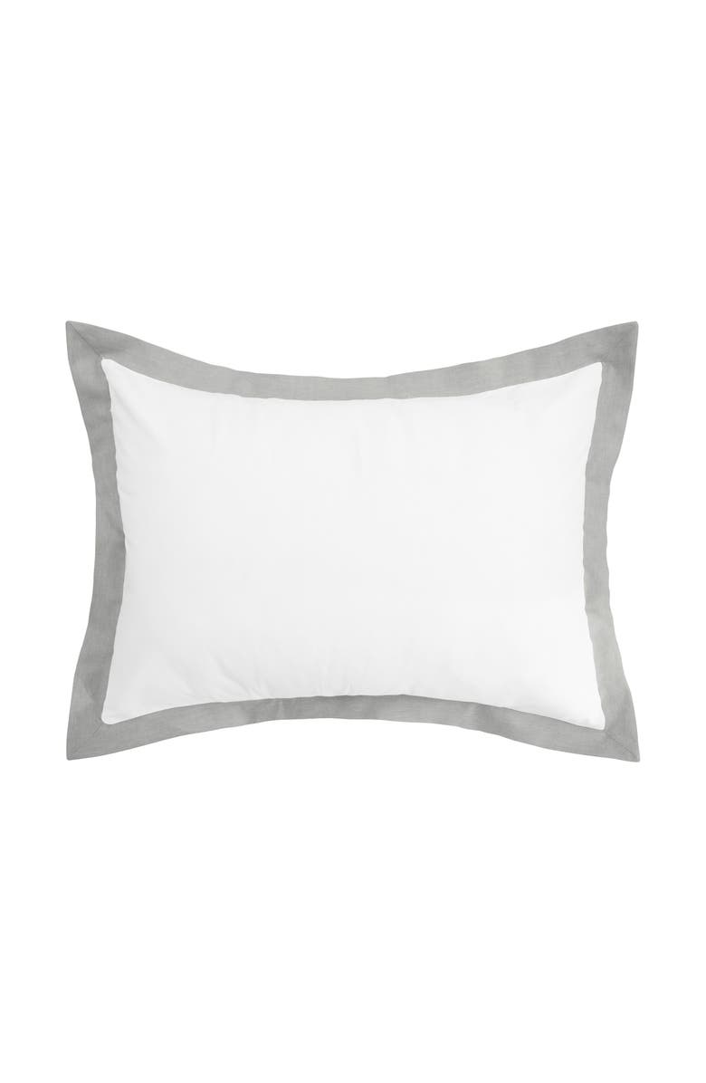 ELISABETH YORK Digby 100% Cotton Standard Pillow Sham 20" x 26", Main, color, Off-White