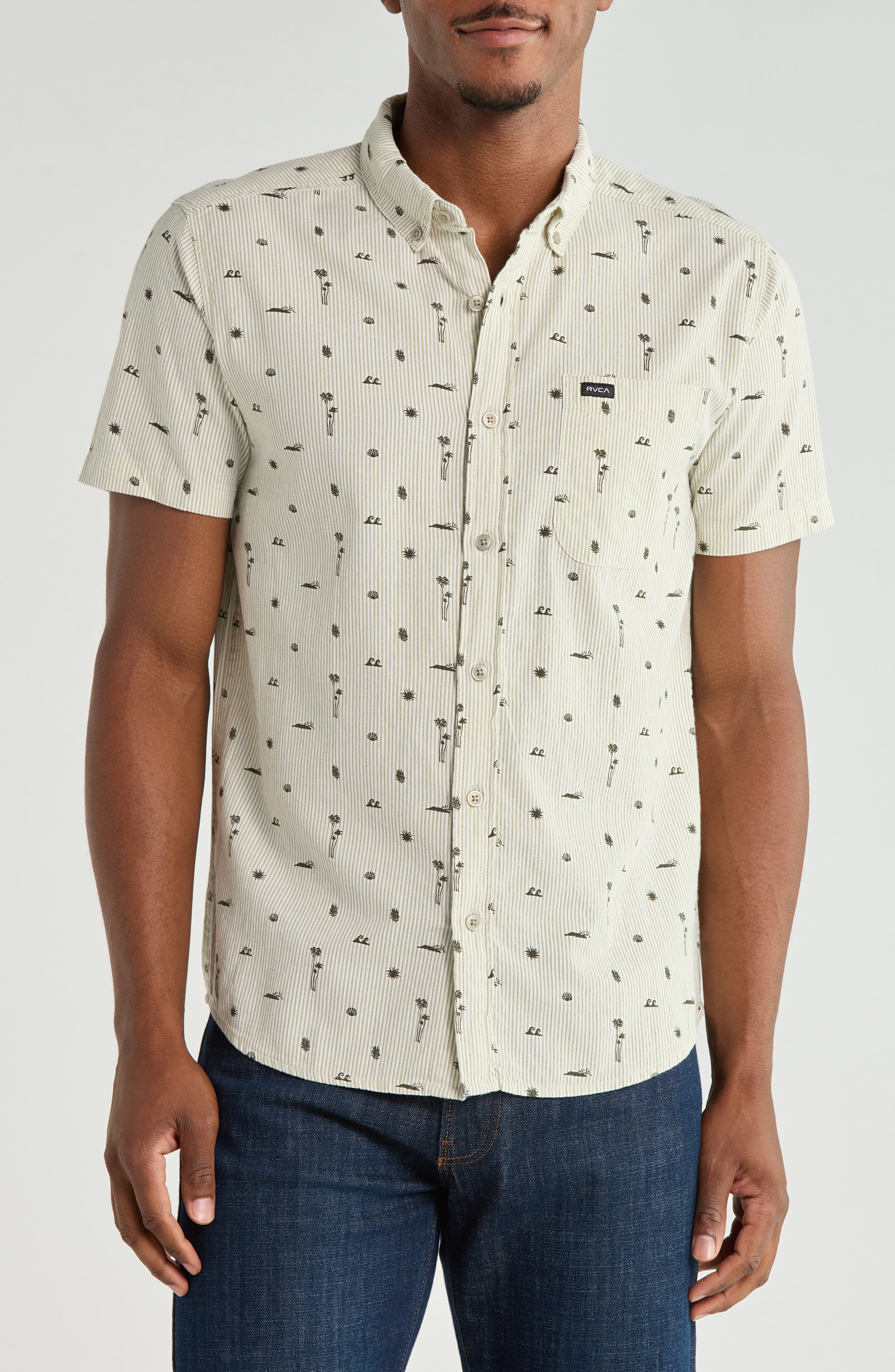 That'll Do Seersucker Short Sleeve Button-Up Shirt