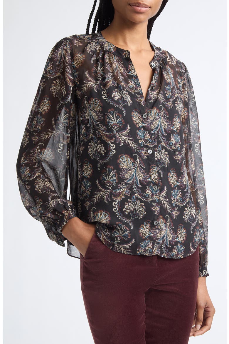 Ashlynn Silk Top, Alternate, color, BLACK MULTI