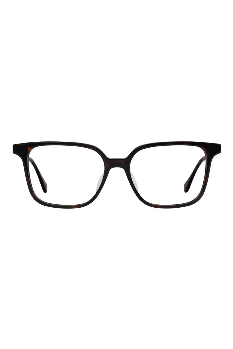 Palakika 54mm Low Bridge Square Optical Glasses, Main, color, KUKUI TORTOISE / CLEAR LENSES
