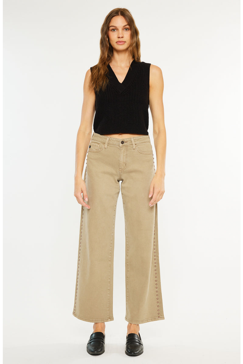 Ellie Mid Rise Wide Leg Jeans, Main, color, Tan Wash