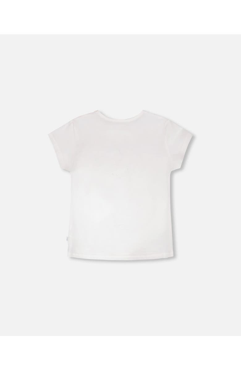 Deux par Deux Organic Cotton Jersey Graphic Short Sleeve T-Shirt, Alternate, color, Off-White
