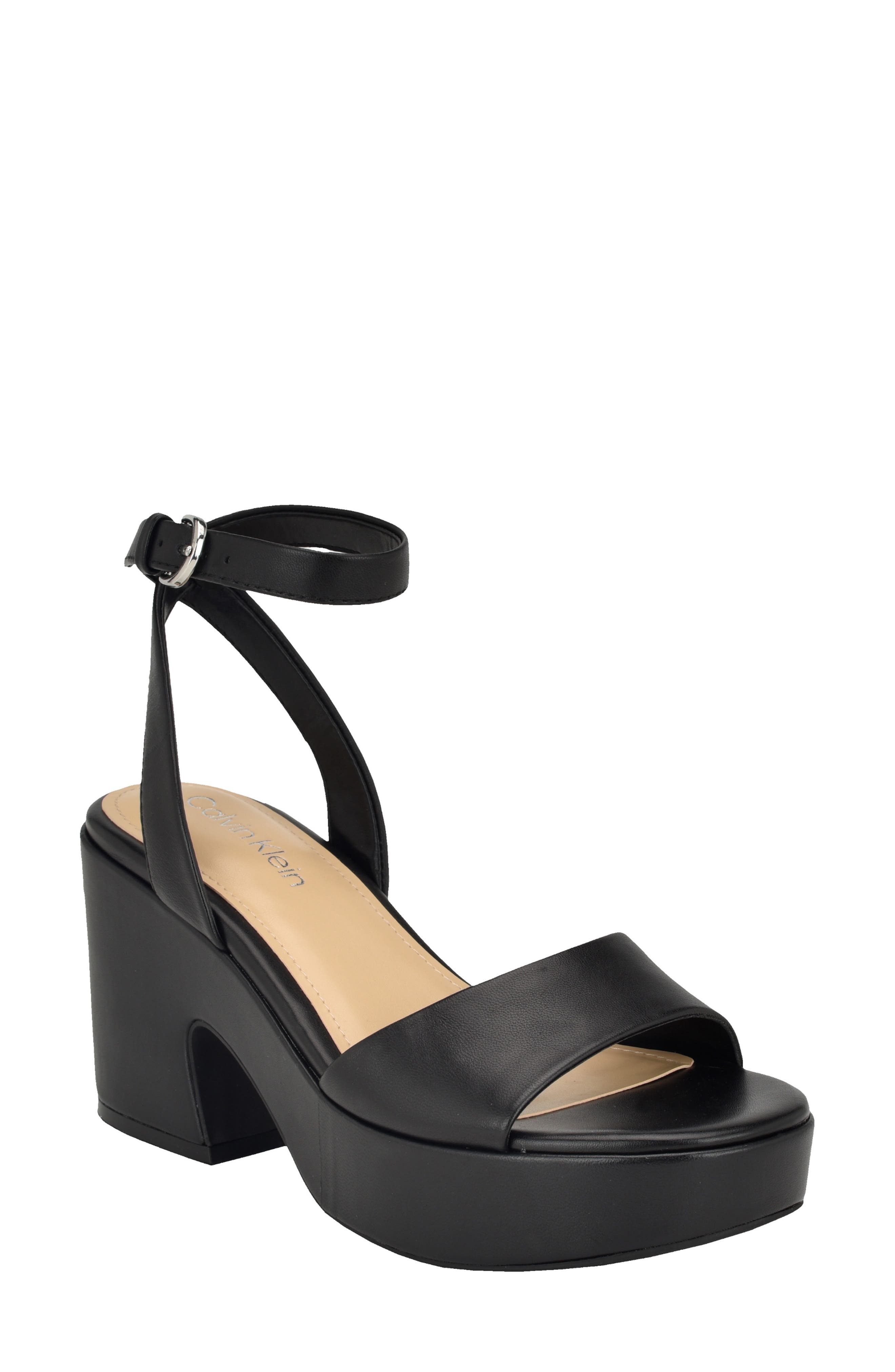 Calvin Klein Summer Ankle Strap Platform Sandal, Main, color, 