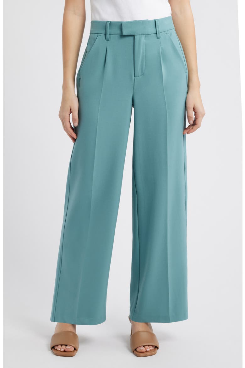 Relaxed Waist Wide Leg Trousers, Main, color, DUSTY BLUE