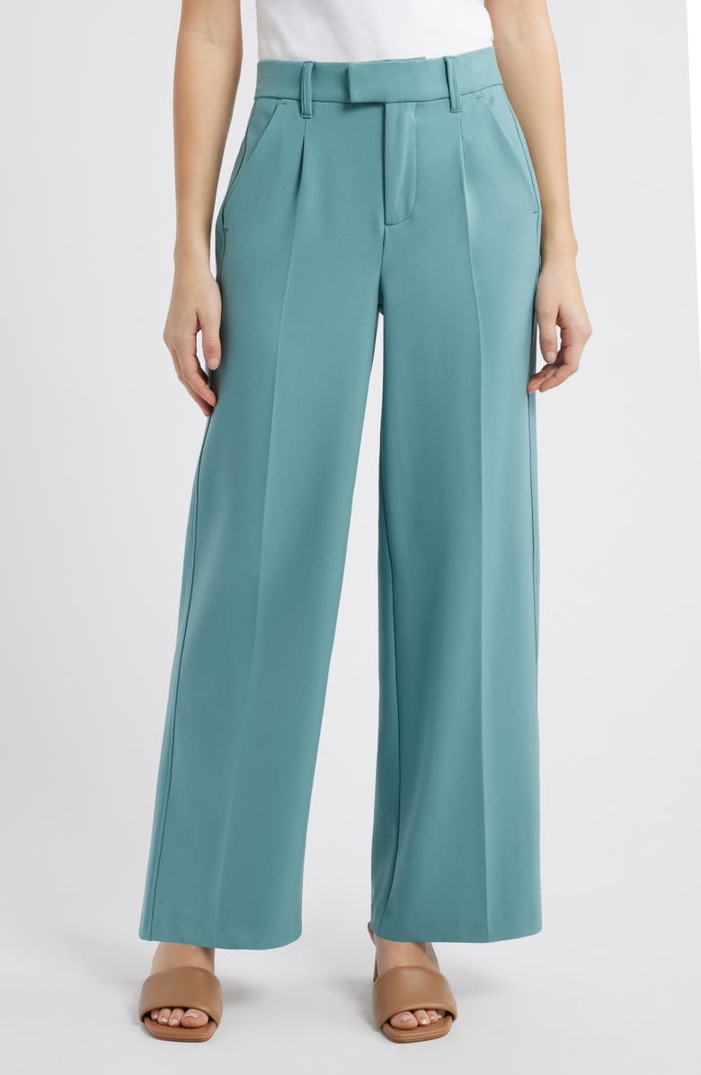 Wit & Wisdom Relaxed Waist Wide Leg Trousers, Main, color, Dusty Blue