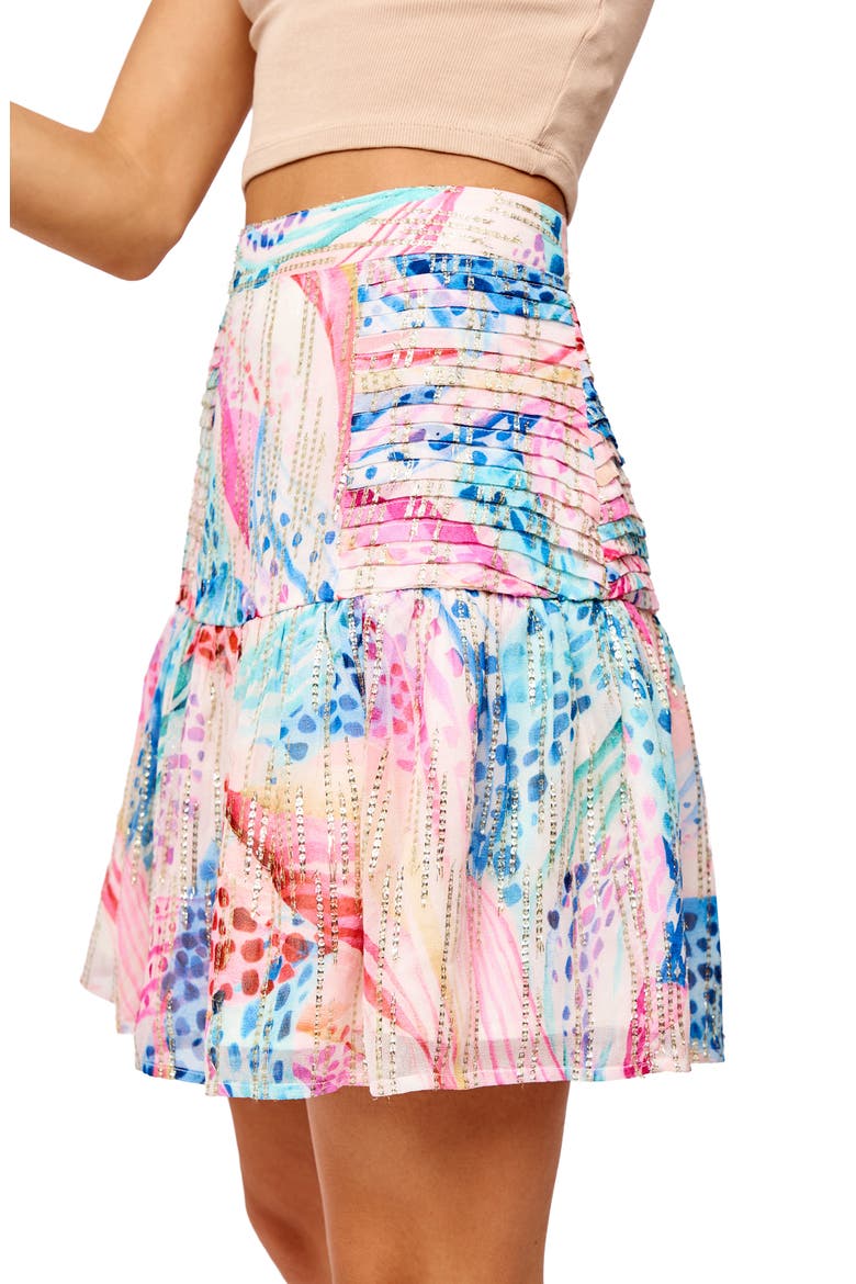 Charaya Floral Printed Miniskirt, Alternate, color, RED MULTI
