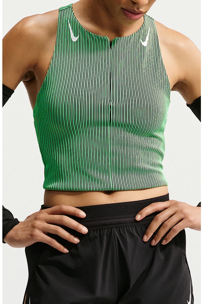 Aeroswift Dri-FIT ADV Crop Tank, Main, color, ILLUSION GREEN/ BLACK/ WHITE