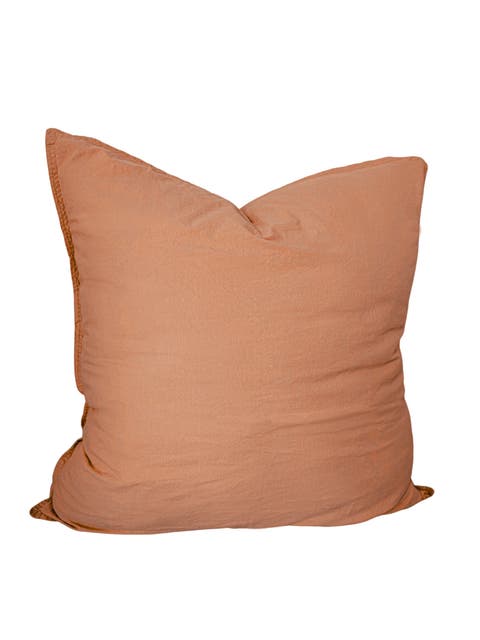 Stonewashed Cotton Percale Pillow with Down Alternative Insert