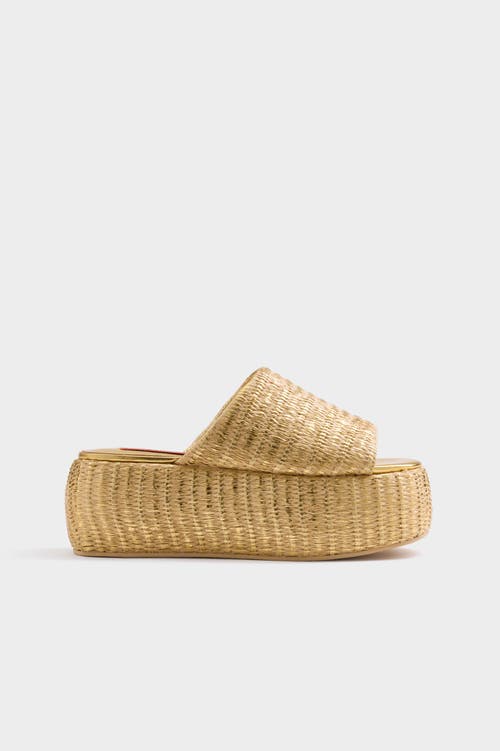 SIMONMILLER Raffia Cloudy Platform in Gold/natural at Nordstrom, Size 41