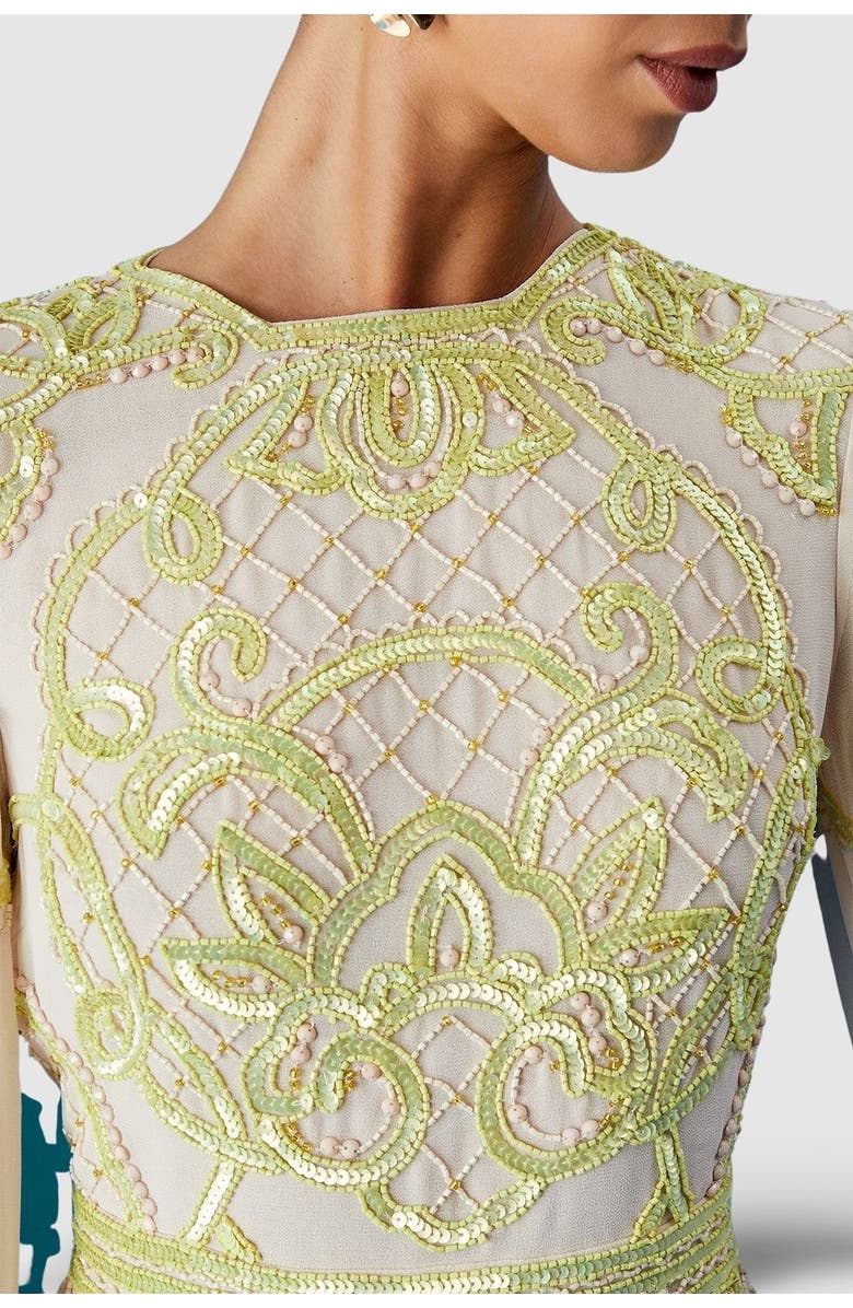 Coast Muse Chiffon Embellished Mini Dress, Alternate, color, Natural